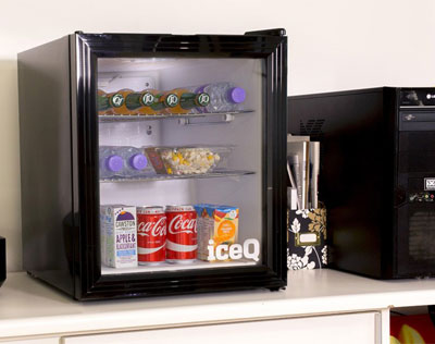 iceQ 49 Litre Drinks Glass Door Fridge Black
