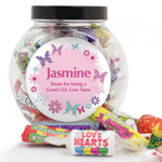 Personalised Pink Butterfly Jar of Sweets