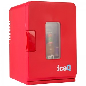 iceQ 15 Litre Deluxe Portable Mini Fridge With Window - Cooler / Warmer - Red