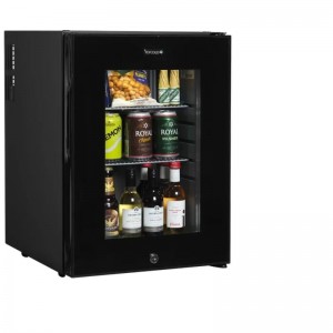 TM33G High Quality Absorption Glass Door Minibar Display Fridge - Black