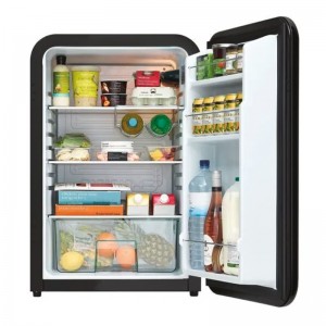 50's Retro Style Undercounter Fridge - Black