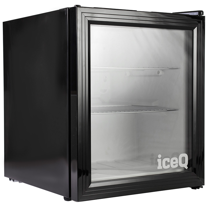 Click to view product details and reviews for Iceq 49 Litre Drinks Glass Door Fridge Black.